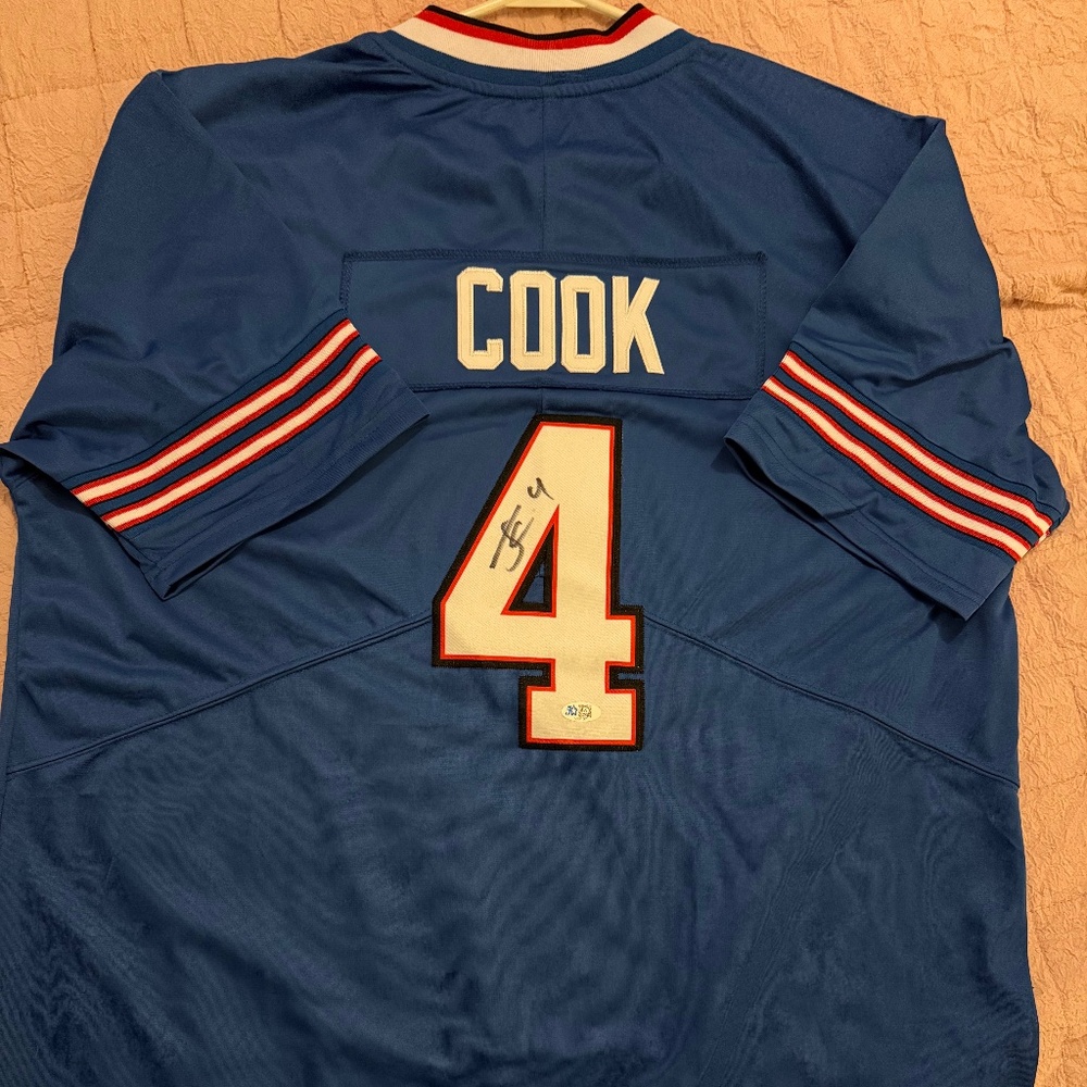 James Cook autographed Jersey